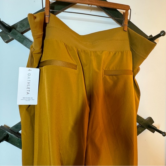 Athleta Plus Size Nolita Wide Leg Trousers in Golden Bronze NWT - Picture 9 of 14